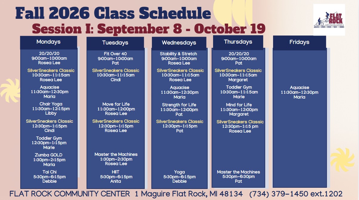 Fall Session I Class Schedule
